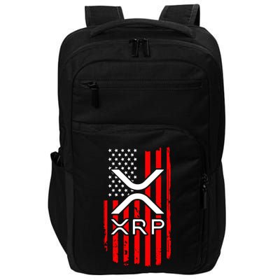 Crypto Currency Xrp Ripple Internet Money American Flag Impact Tech Backpack