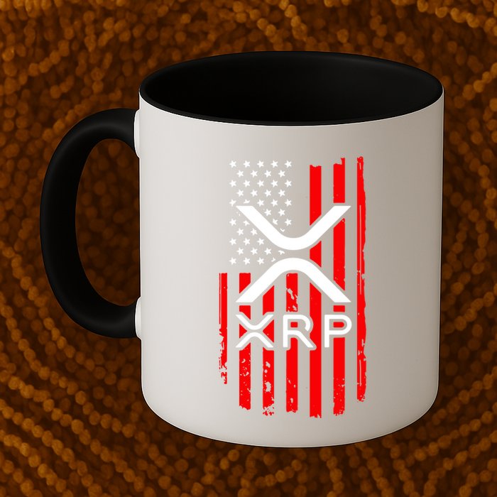 Crypto Currency Xrp Ripple Internet Money American Flag Mug