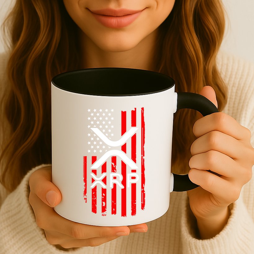 Crypto Currency Xrp Ripple Internet Money American Flag Mug