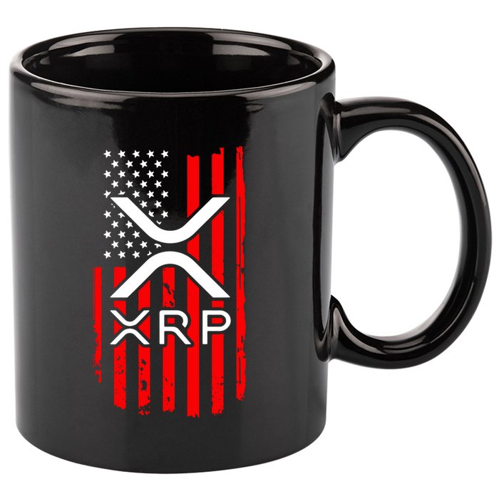 Crypto Currency Xrp Ripple Internet Money American Flag 11oz C Handle Ceramic Mug