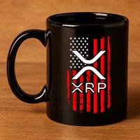 Crypto Currency Xrp Ripple Internet Money American Flag 11oz C Handle Ceramic Mug