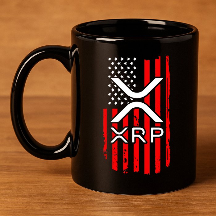 Crypto Currency Xrp Ripple Internet Money American Flag 11oz C Handle Ceramic Mug