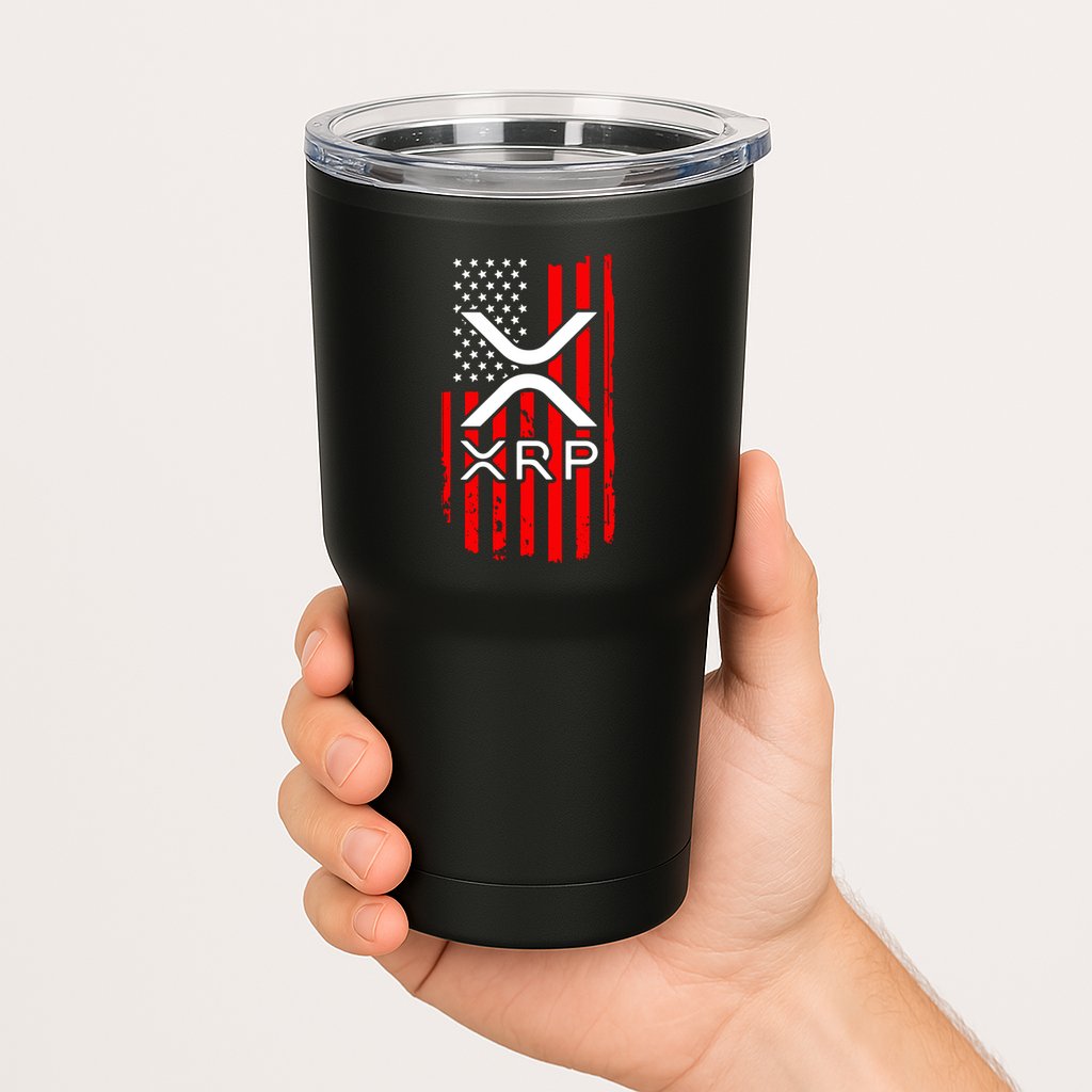 Crypto Currency Xrp Ripple Internet Money American Flag Tumbler