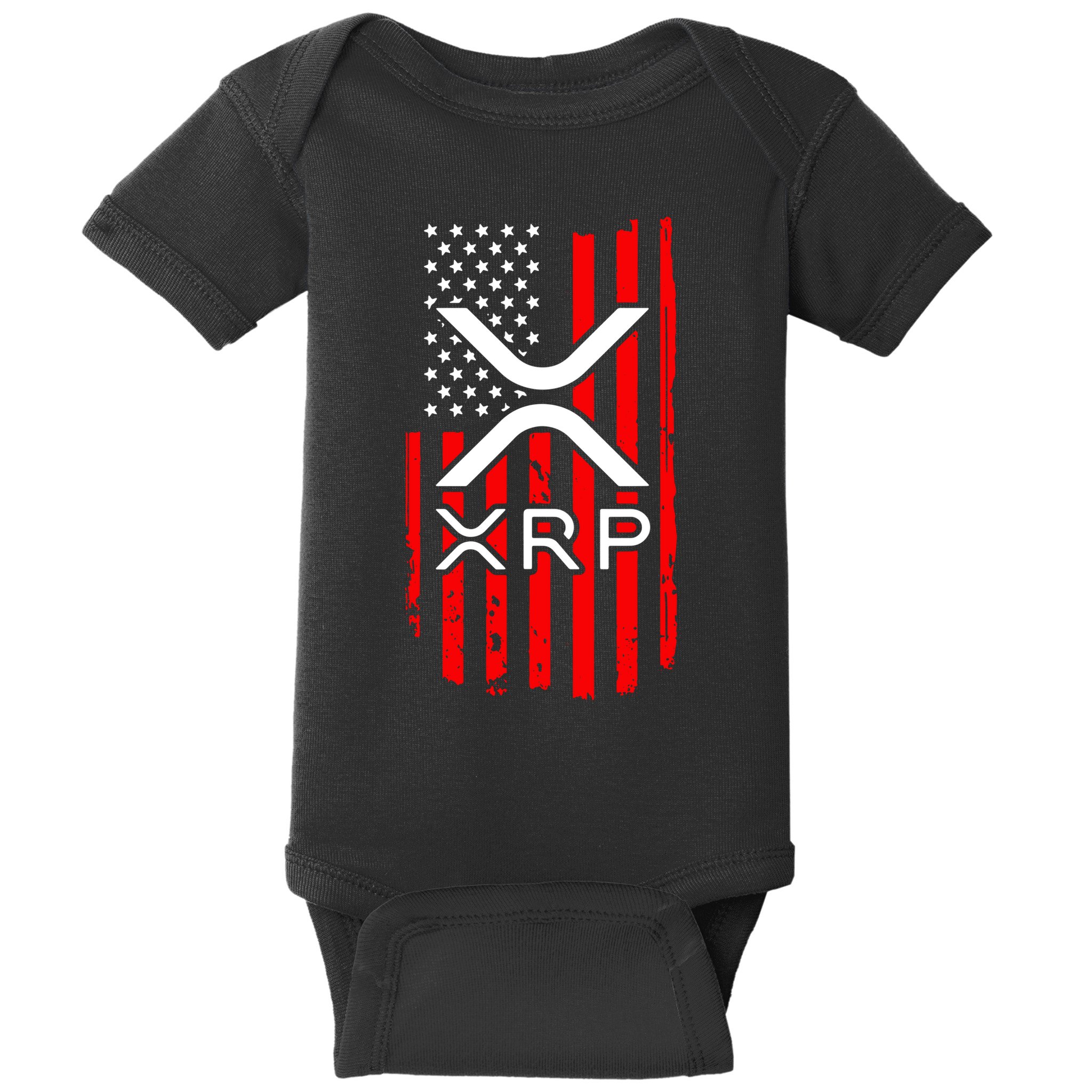 Crypto Currency Xrp Ripple Internet Money American Flag Baby Bodysuit