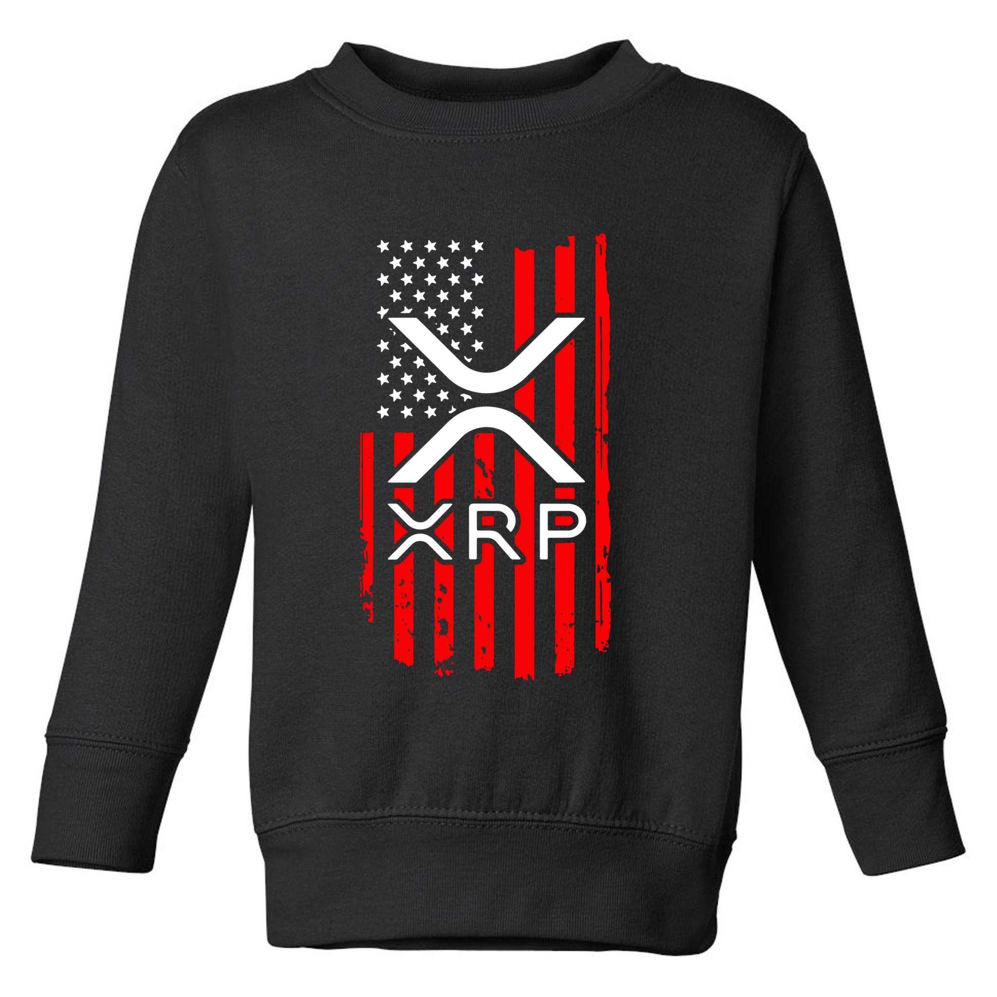 Crypto Currency Xrp Ripple Internet Money American Flag Toddler Sweatshirt
