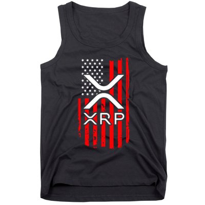 Crypto Currency Xrp Ripple Internet Money American Flag Tank Top