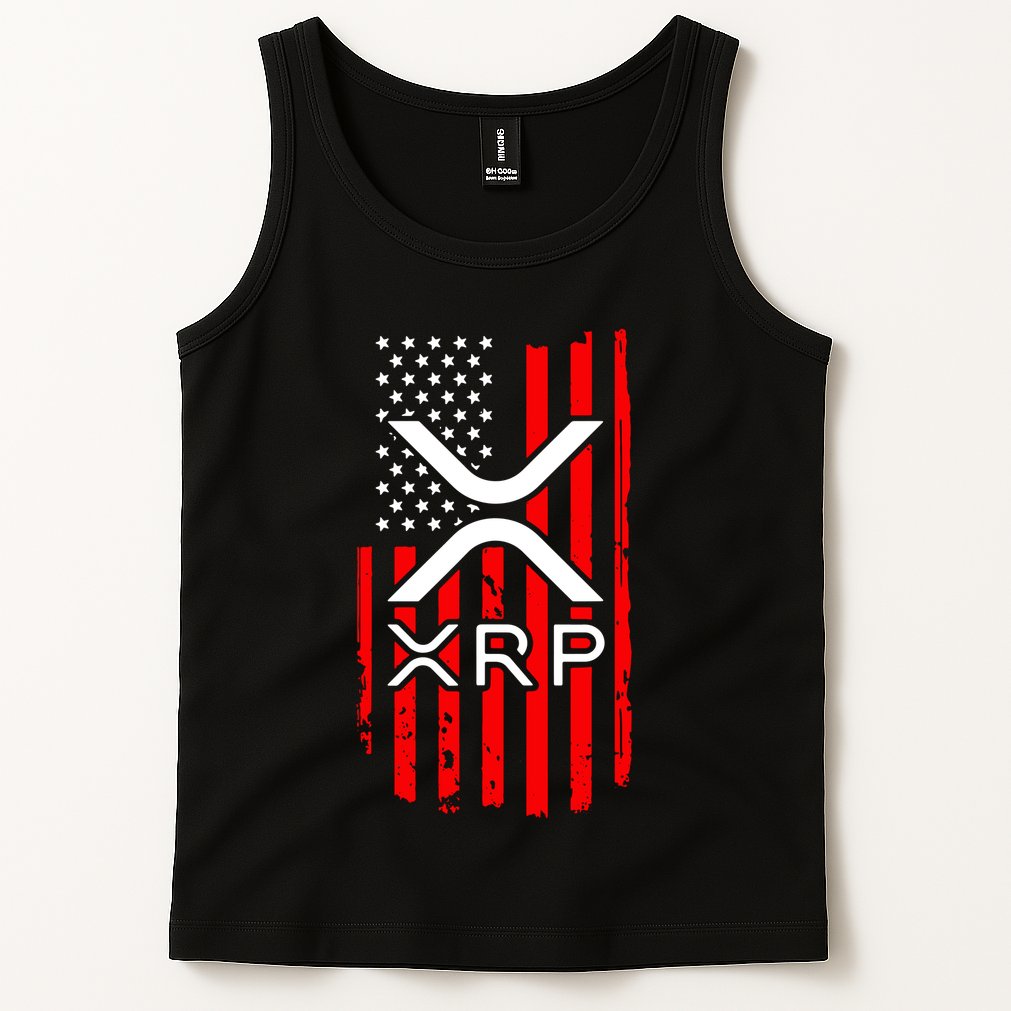 Crypto Currency Xrp Ripple Internet Money American Flag Tank Top