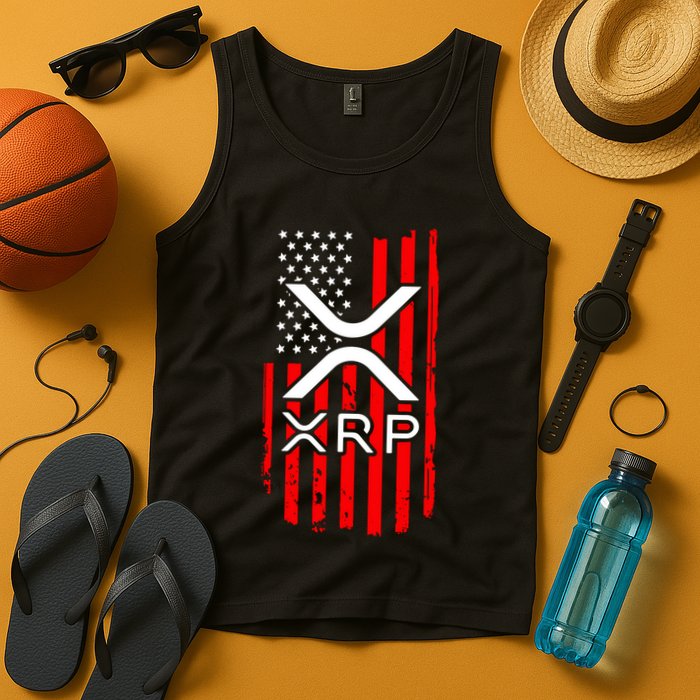 Crypto Currency Xrp Ripple Internet Money American Flag Tank Top