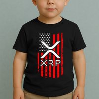 Crypto Currency Xrp Ripple Internet Money American Flag Toddler T-Shirt