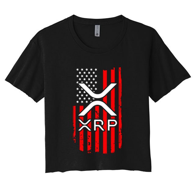 Crypto Currency Xrp Ripple Internet Money American Flag Crop Top