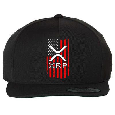 Crypto Currency Xrp Ripple Internet Money American Flag Wool Snapback Cap
