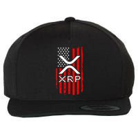 Crypto Currency Xrp Ripple Internet Money American Flag Wool Snapback Cap