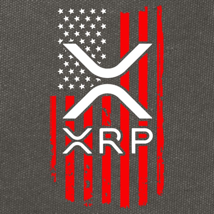 Crypto Currency Xrp Ripple Internet Money American Flag Cotton Canvas Backpack