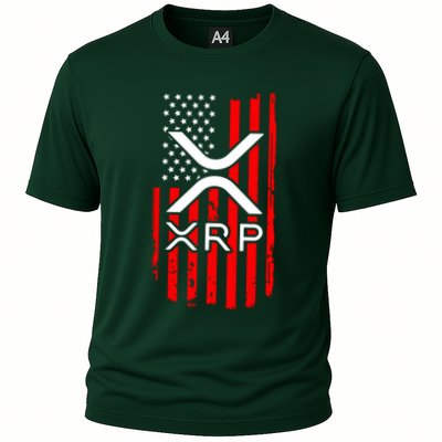 Crypto Currency Xrp Ripple Internet Money American Flag Performance Shirt