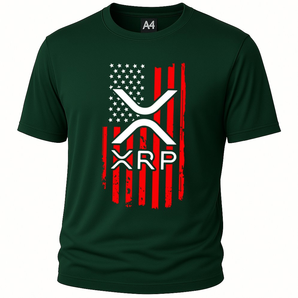 Crypto Currency Xrp Ripple Internet Money American Flag Performance Shirt