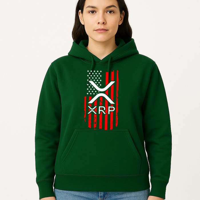Crypto Currency Xrp Ripple Internet Money American Flag Hoodie