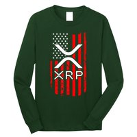 Crypto Currency Xrp Ripple Internet Money American Flag Long Sleeve Shirt
