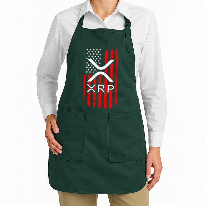 Crypto Currency Xrp Ripple Internet Money American Flag Apron