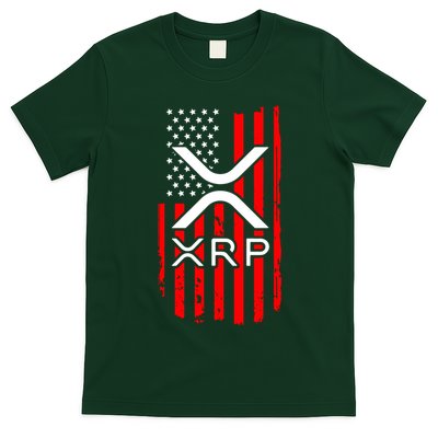 Crypto Currency Xrp Ripple Internet Money American Flag T-Shirt
