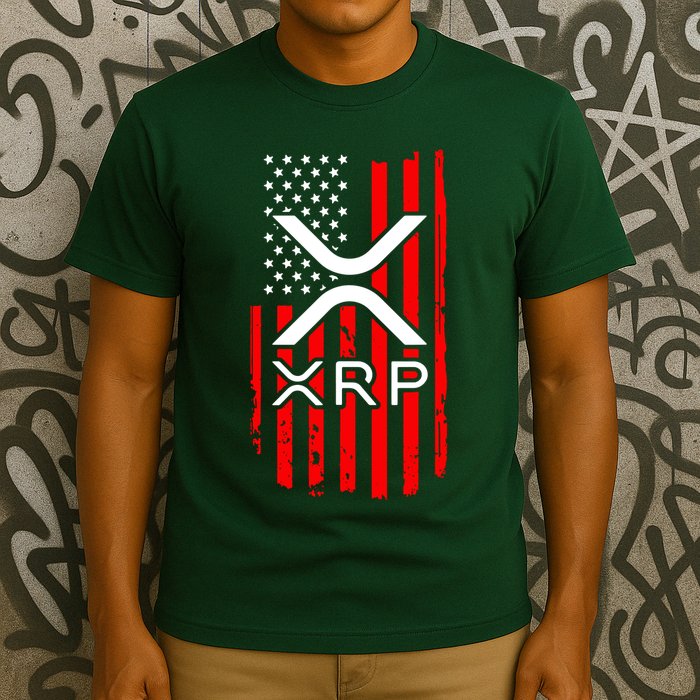 Crypto Currency Xrp Ripple Internet Money American Flag T-Shirt