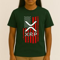 Crypto Currency Xrp Ripple Internet Money American Flag T-Shirt