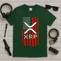 Crypto Currency Xrp Ripple Internet Money American Flag T-Shirt