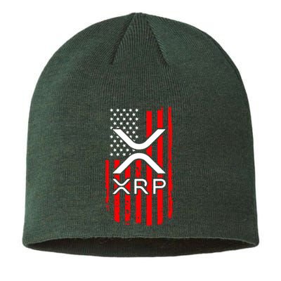 Crypto Currency Xrp Ripple Internet Money American Flag Sustainable Beanie