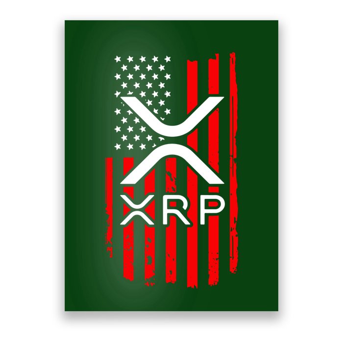 Crypto Currency Xrp Ripple Internet Money American Flag Poster