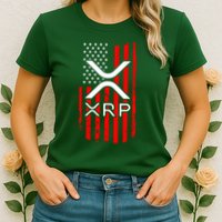 Crypto Currency Xrp Ripple Internet Money American Flag Womens T-Shirt