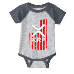 Crypto Currency Xrp Ripple Internet Money American Flag Infant Baby Jersey Bodysuit