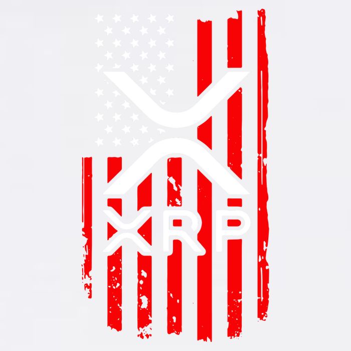 Crypto Currency Xrp Ripple Internet Money American Flag Garment-Dyed Sweatshirt