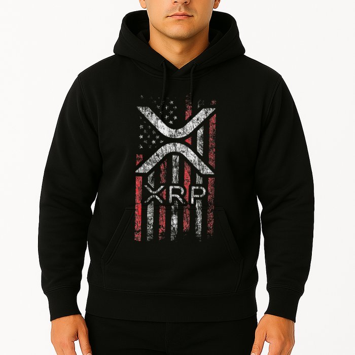 Crypto Currency Xrp Cryptocurrency American Flag Xrp Hoodie