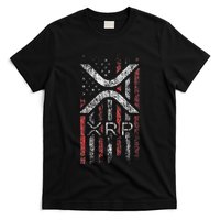 Crypto Currency Xrp Cryptocurrency American Flag Xrp T-Shirt