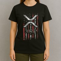 Crypto Currency Xrp Cryptocurrency American Flag Xrp T-Shirt