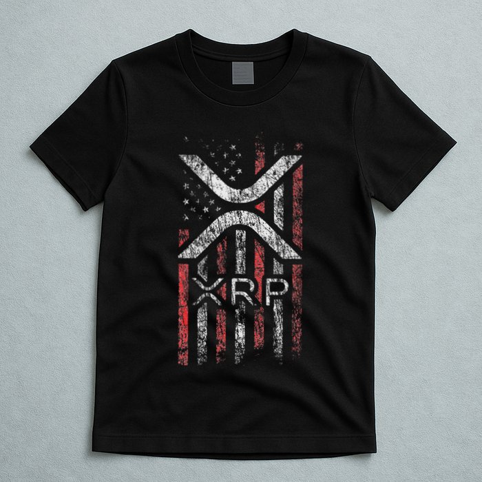 Crypto Currency Xrp Cryptocurrency American Flag Xrp T-Shirt