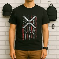 Crypto Currency Xrp Cryptocurrency American Flag Xrp T-Shirt