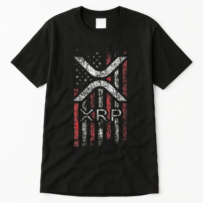 Crypto Currency Xrp Cryptocurrency American Flag Xrp Tall T-Shirt