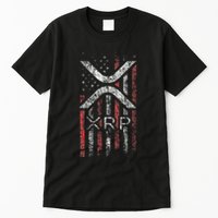 Crypto Currency Xrp Cryptocurrency American Flag Xrp Tall T-Shirt