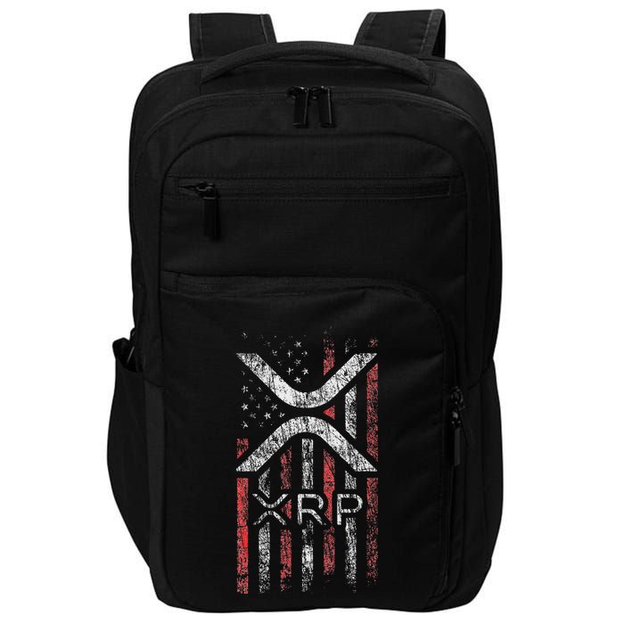 Crypto Currency Xrp Cryptocurrency American Flag Xrp Impact Tech Backpack