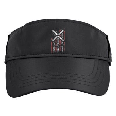Crypto Currency Xrp Cryptocurrency American Flag Xrp Adult Drive Performance Visor