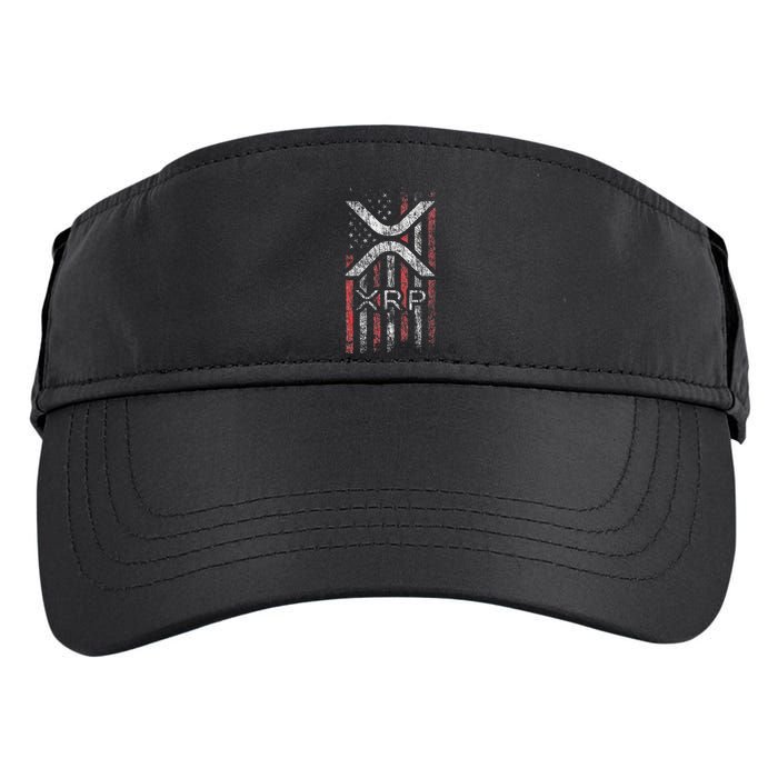 Crypto Currency Xrp Cryptocurrency American Flag Xrp Adult Drive Performance Visor