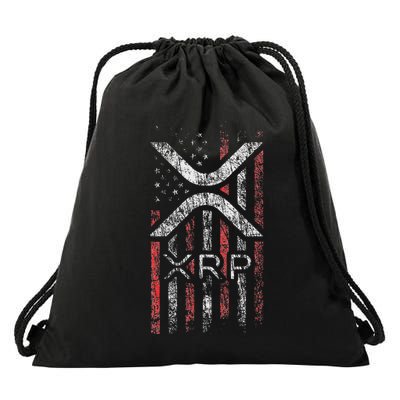 Crypto Currency Xrp Cryptocurrency American Flag Xrp Drawstring Bag