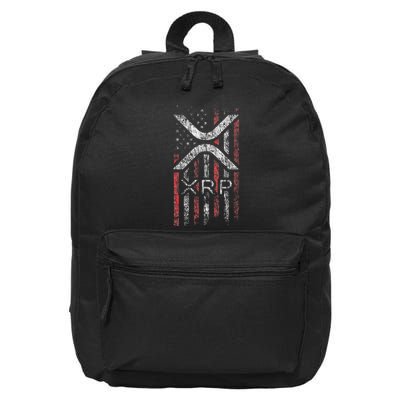 Crypto Currency Xrp Cryptocurrency American Flag Xrp 16 in Basic Backpack