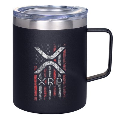 Crypto Currency Xrp Cryptocurrency American Flag Xrp 12oz Stainless Steel Coffee Mug