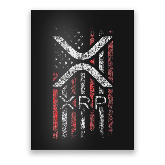 Crypto Currency Xrp Cryptocurrency American Flag Xrp Poster