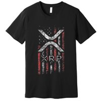 Crypto Currency Xrp Cryptocurrency American Flag Xrp Premium T-Shirt