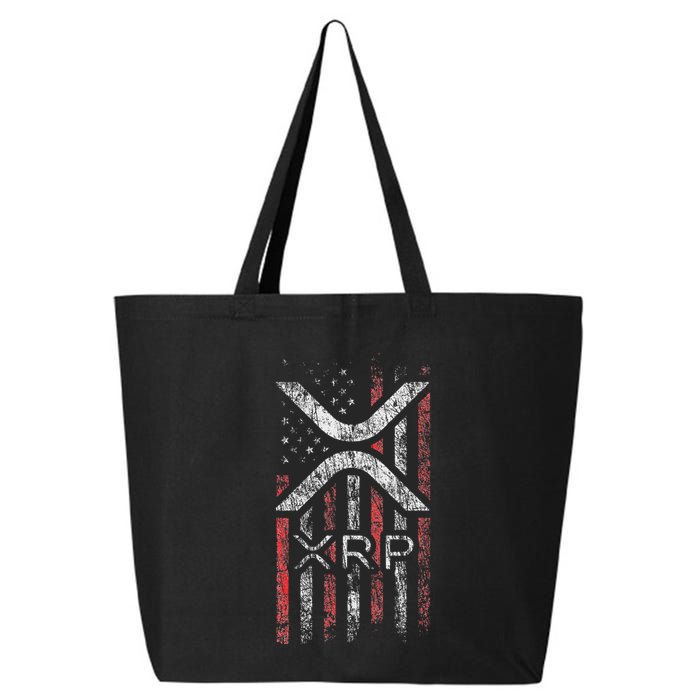Crypto Currency Xrp Cryptocurrency American Flag Xrp 25L Jumbo Tote