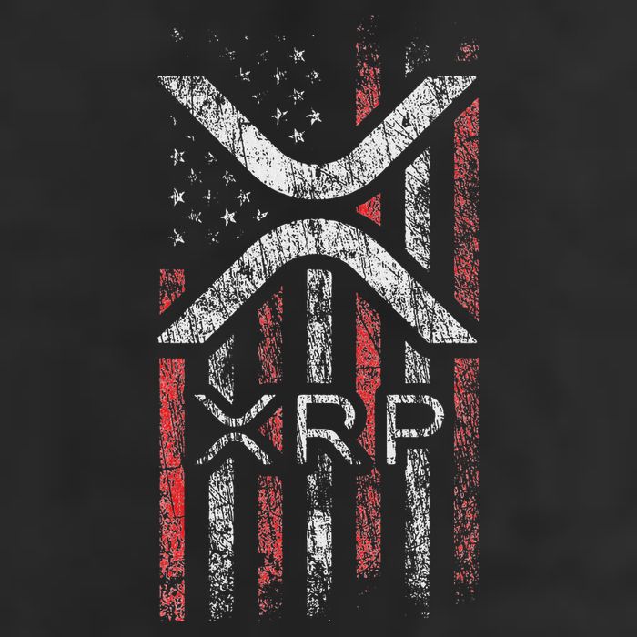 Crypto Currency Xrp Cryptocurrency American Flag Xrp 25L Jumbo Tote