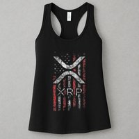 Crypto Currency Xrp Cryptocurrency American Flag Xrp Womens Tank Top