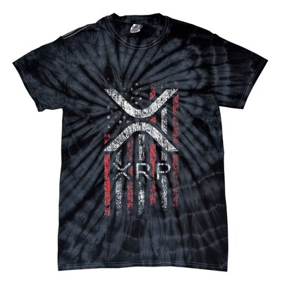 Crypto Currency Xrp Cryptocurrency American Flag Xrp Tie-Dye T-Shirt